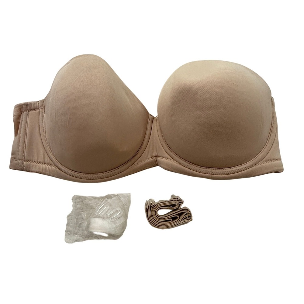 Wacoal Strapless Bra Womens 42DD Nude Red Carpet Underwire Convertible 854119